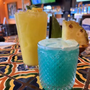 Tropical Blue and Mango lemonade