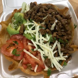 Carne asada taco salad