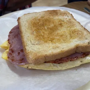 Ham and egg sandwich