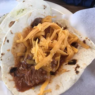 Carne guisada con cheese