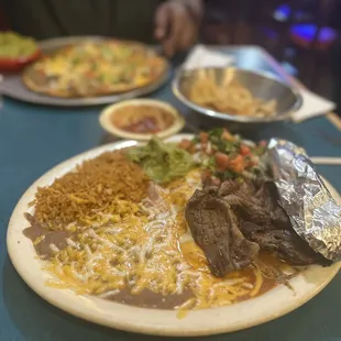 a plate of mexican food