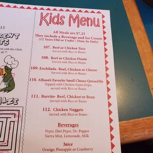 menu