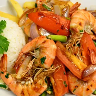 Saltado de Camarones