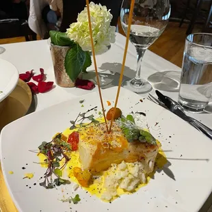 Sea bass is perfection with their delish risotto