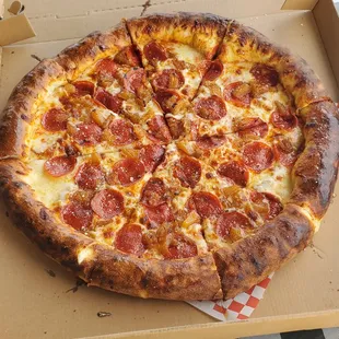 Pepperoni and Pineapple with Cheese Stuffed Crust!