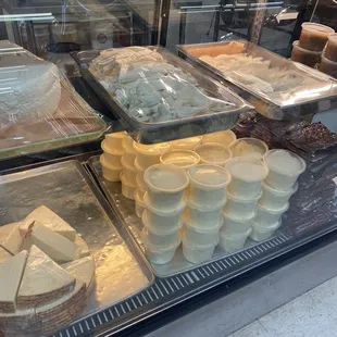 a display of desserts