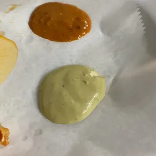 The red and green salsa