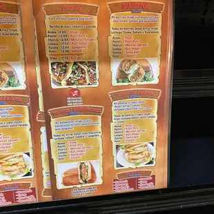 a menu for a mexican restaurant