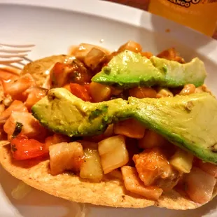 Tilapia ceviche tostada. So good!