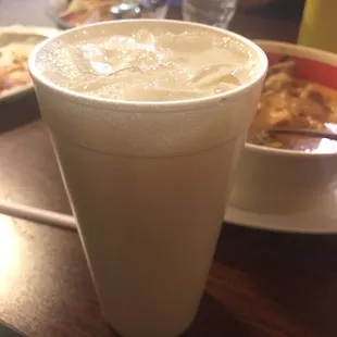 Horchata - less rice taste and more vanilla. Not sure if it's homemade or from powder