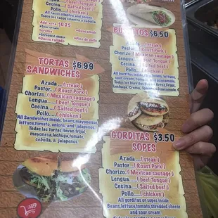 menu