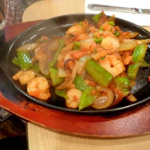 Shrimp fajitas