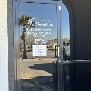 the entrance to the restaurant