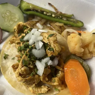 Salvadorean style Chicken taco