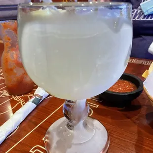 Frosted glass Margarita was amazing. Be careful, it will sneak up on you!