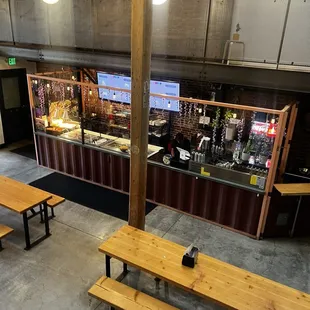 Inside the food hall