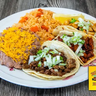 a plate of mexican food