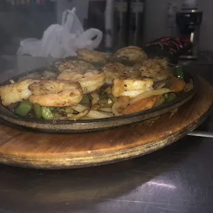Shrimp fajitas