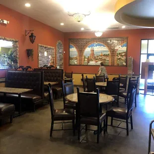 the inside of a restaurant