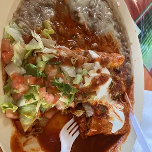 Delicious enchiladas de carnitas