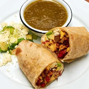 Chorizo, Egg, Potatoes, Cheese and Beans