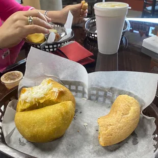 Coconut bread , coffee, yucca bread