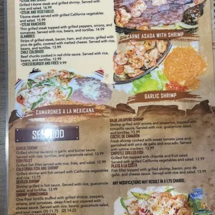 a menu for a mexican restaurant