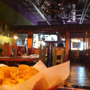 the interior of a mexican restaurant