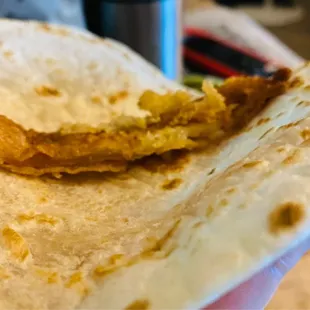 Chicken Milanese in a tortilla...2 pieces of chicken