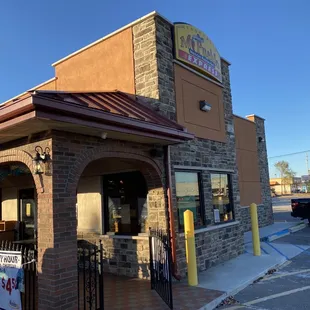 the entrance to a mexican restaurant