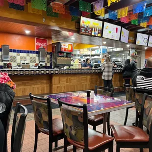the interior of a mexican restaurant