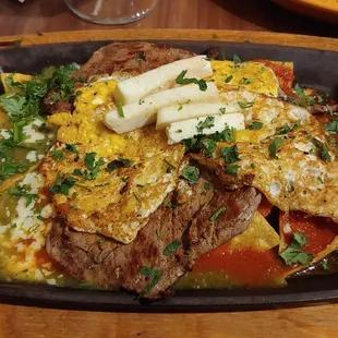 Mexican steak and eggs breakfast served all day with salad bar