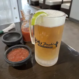 Cold Pacifico and chips and salsa.