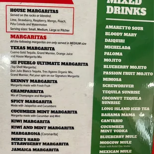 Drink Menu