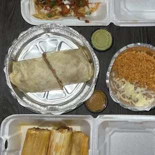 3 Pork Tamales . 3 Street Tacos. Burrito