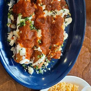 Birria flatuas with side of arroz