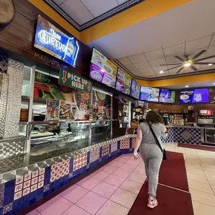 the inside of a mexican restaurant