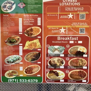 a menu for a mexican restaurant