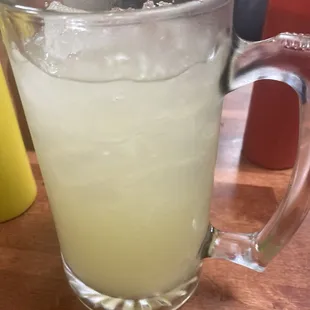 Pineapple water! Delicious! They also have Horchata, Mango, and another I can&apos;t recall.