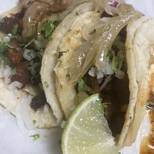 Another shot of AlPastor tacos.
