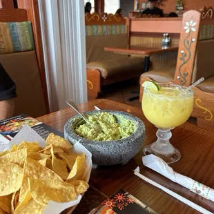 Fresh Guacamole and of course margarita