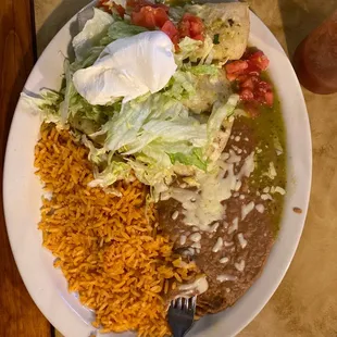 Enchiladas verde ( shredded beef)