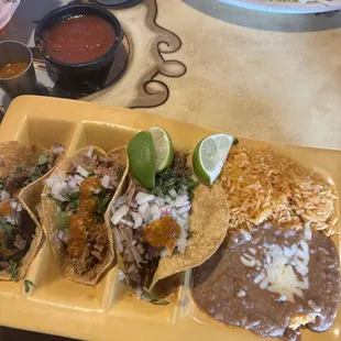 Tacos heaven steak, carnitas, Birria