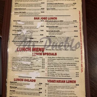 menu