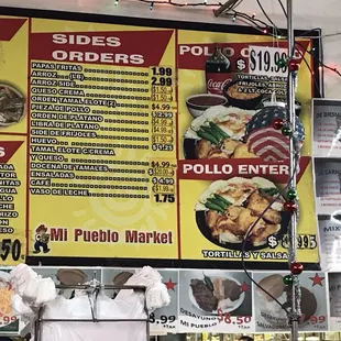 a menu for mexican food