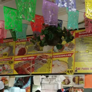 Menu of a busy restaurant
