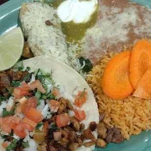 a plate of mexican food