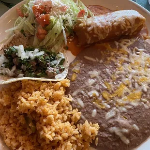 Taco tamale and sopes combo