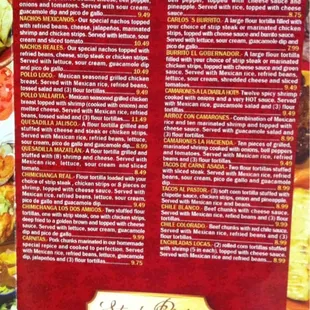 the menu