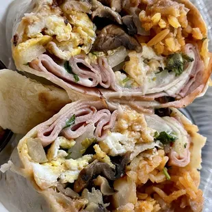 Breakfast Burrito with Ham